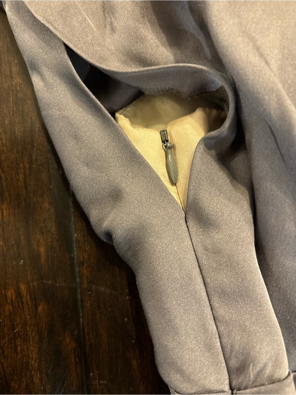 Vintage Nanette Lepore Gray Draped Tie-Front Blouse - Picture 6 of 8